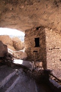 Corn storage on interior of Gila Cliff Dwellings, New Mexico.