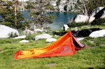 Marmot Home Alone Bivy at First Lake in High Sierra.