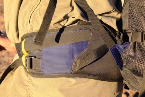 Innovative hip belt design works well because it flares up onto the top of the hip and distributes the weight.