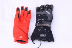 OR Alti Glove system: Liner on Left, workhorse outer shell on Right.